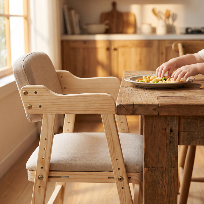 Il mange à table, comme les grands