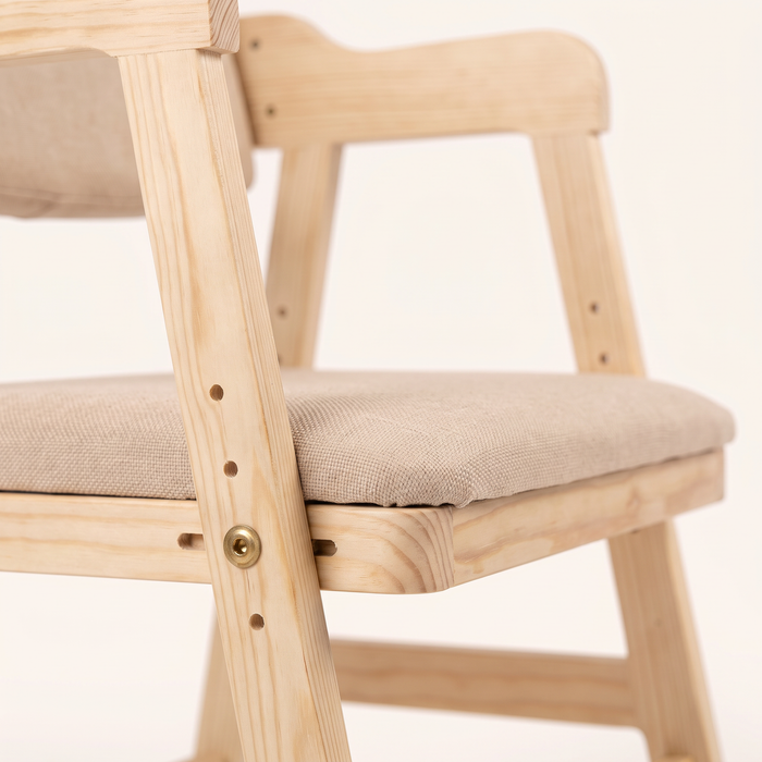Bois massif, coussin doux