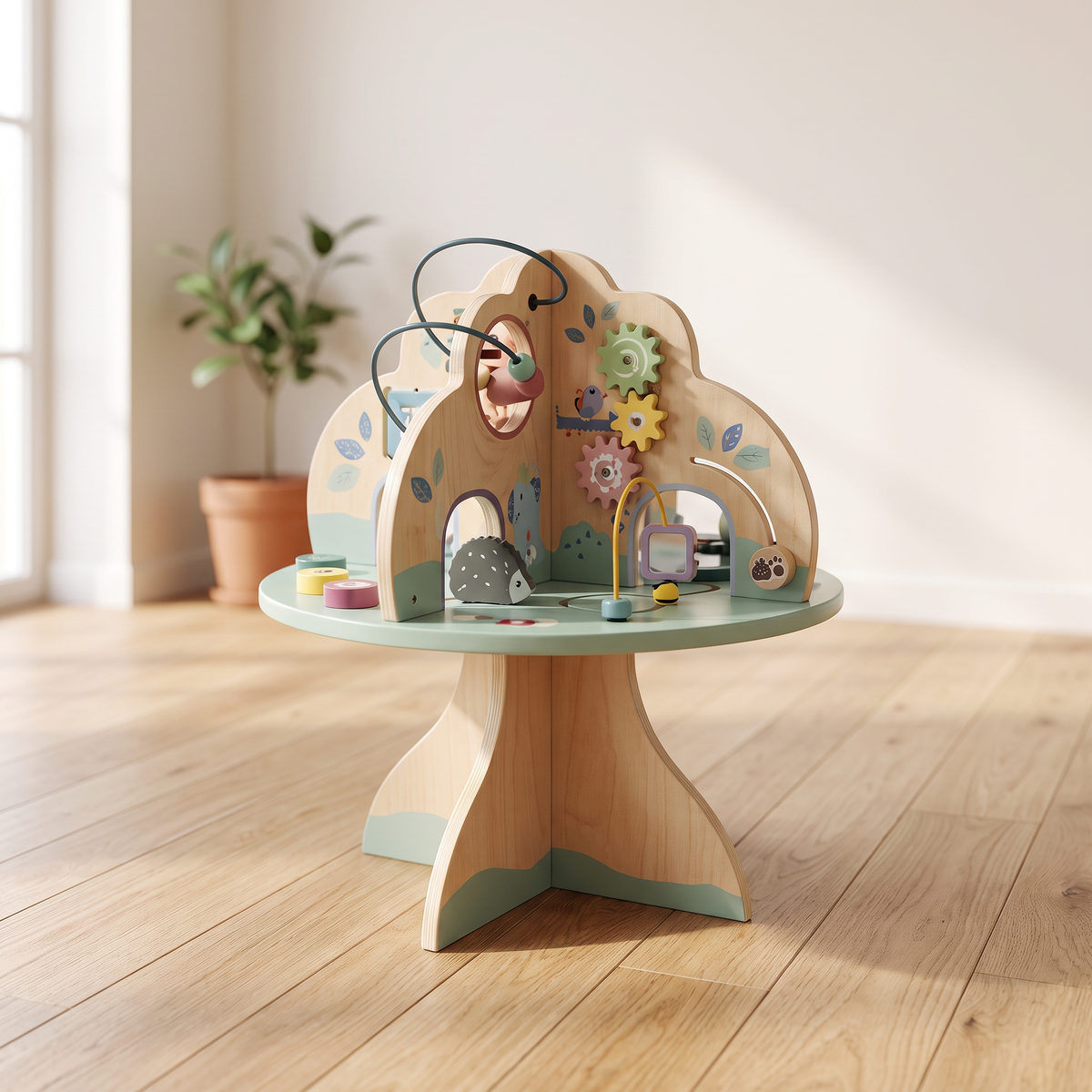 Table d'activités sensorielle en bois