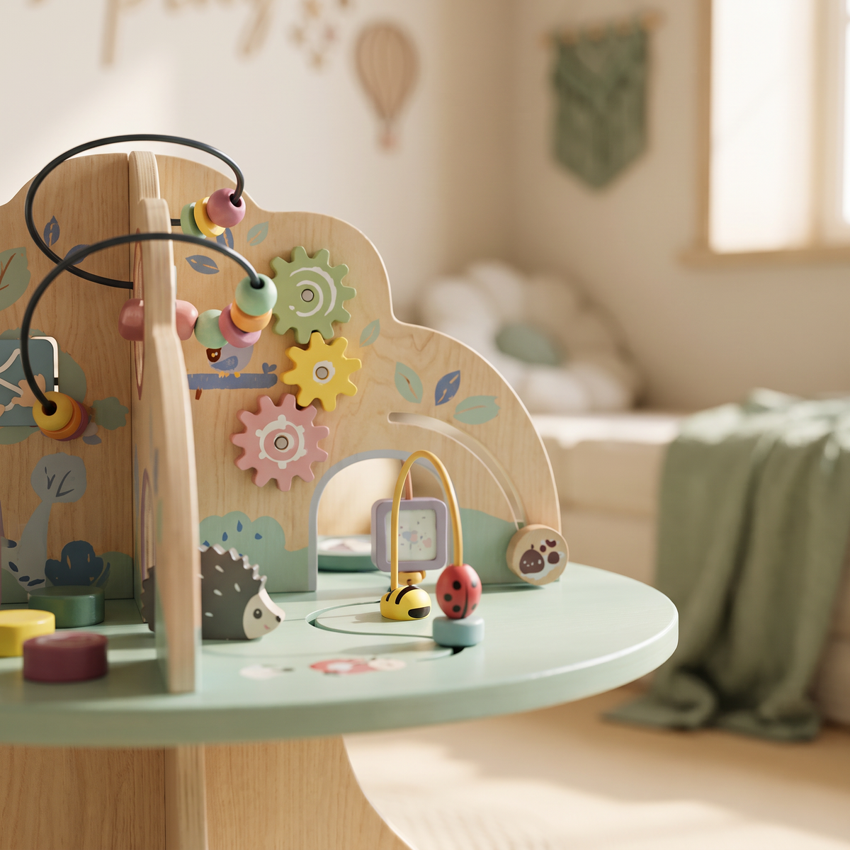 Table d'activités sensorielle en bois