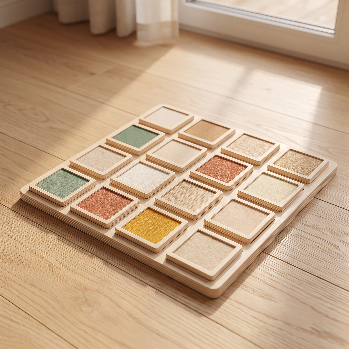 Briques sensorielles en bois — 16 pièces