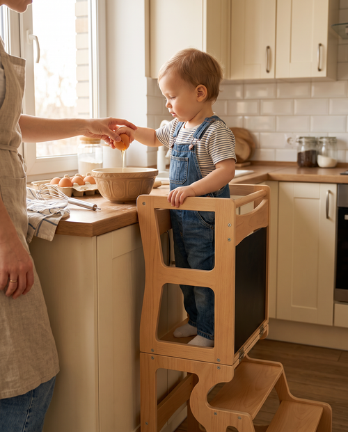 Le matin, il cuisine avec vous